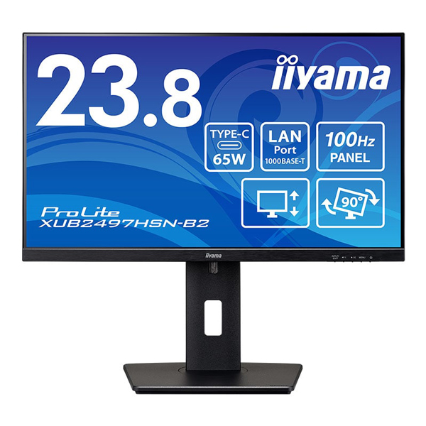液晶ディスプレイ 23.8型/1920×1080/HDMI、DisplayPort、USB Type-C映像出力：給電/ブラック/スピーカー：あり/IPS方式/昇降/回転/LANポートあり