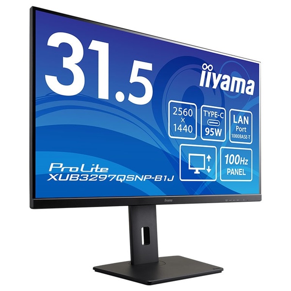 液晶ディスプレイ 31.5型/2560×1440/USB Type-C(AltMode・PD95W)、HDMI、DisplayPort/ブラック/スピーカーあり/IPS方式パネル/昇降/スウィーベル/チルト/3年保証