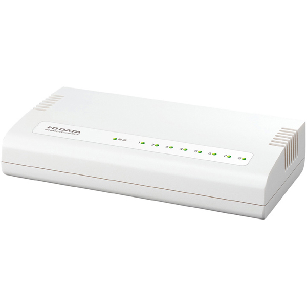 100BASE-TX/10BASE-Te対応 8ポート レイヤー2スイッチングハブ ホワイト