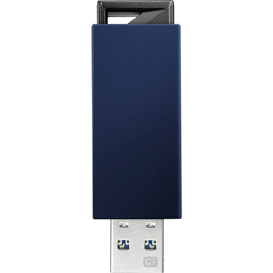 USB3.0/2.0対応 ノック式USBメモリー 16GB ブルー