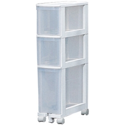 キッチンチェスト ホワイト/クリア