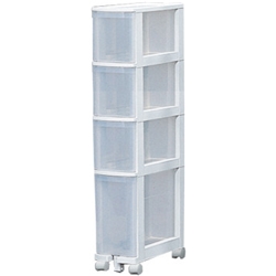 キッチンチェスト ホワイト/クリア