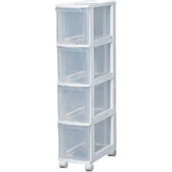 キッチンチェスト ホワイト/クリア