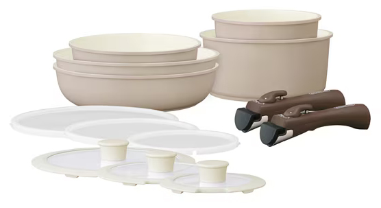 セラミックカラーパン13点セット グレージュ