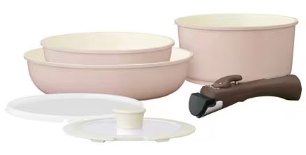 セラミックカラーパン6点セット グレイッシュピンク