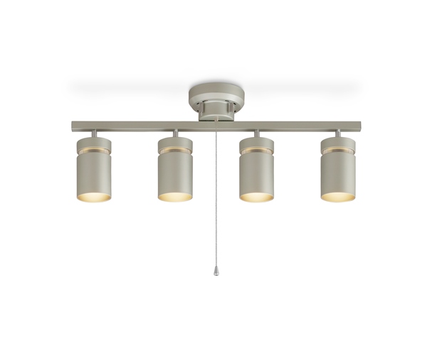 4灯シーリングライト メタリックシルバー