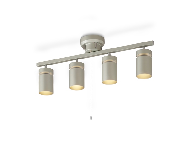 4灯シーリングライト メタリックシルバー