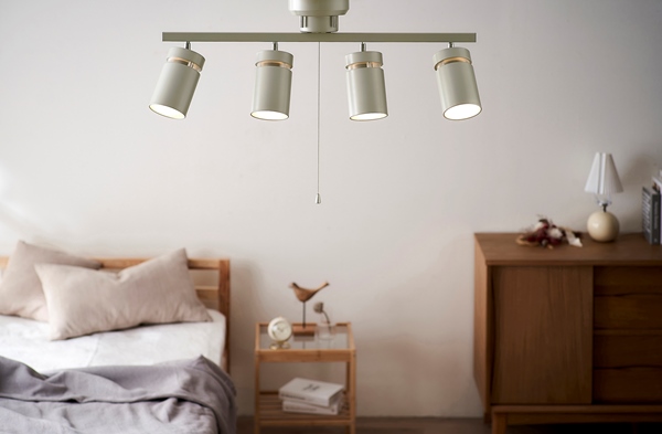 4灯シーリングライト メタリックシルバー