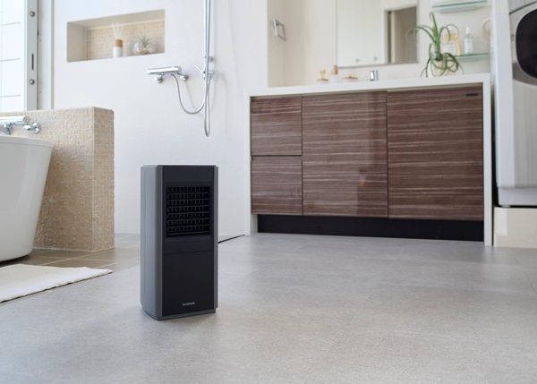 大風量セラミックファンヒータースリム グレー