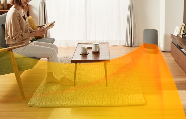 大風量セラミックヒーター 首振りタイプ グレー