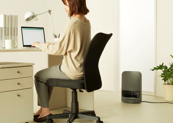 大風量セラミックヒーター 首振りタイプ グレー