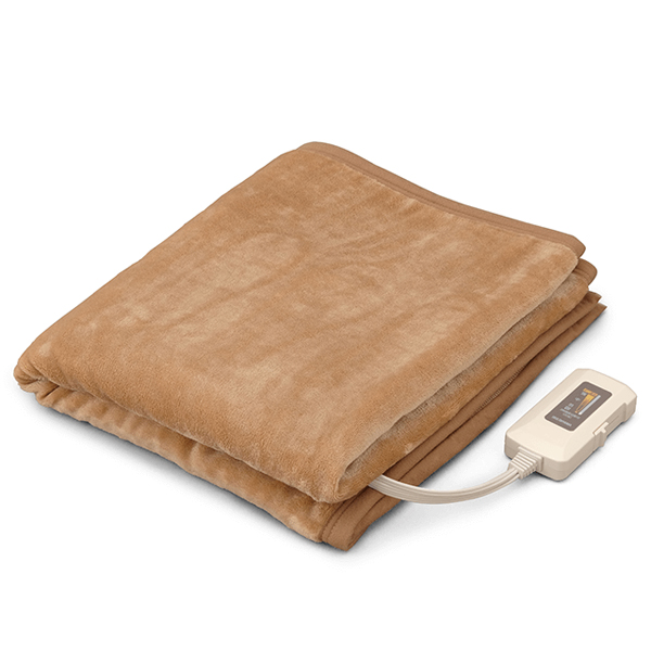 電気しき毛布 フランネル調 ライトブラウン