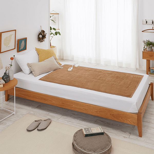 電気しき毛布 フランネル調 ライトブラウン