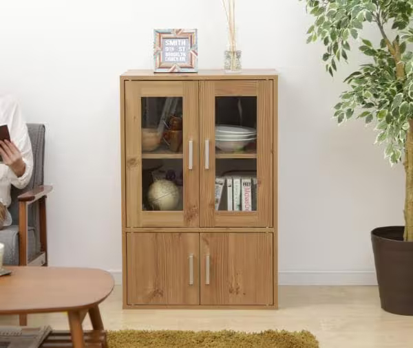 ガラスキャビネット ナチュラル