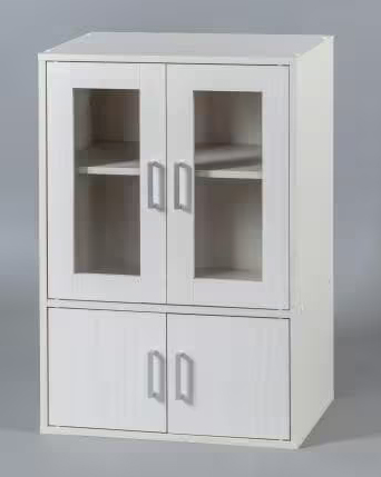 ガラスキャビネット オフホワイト