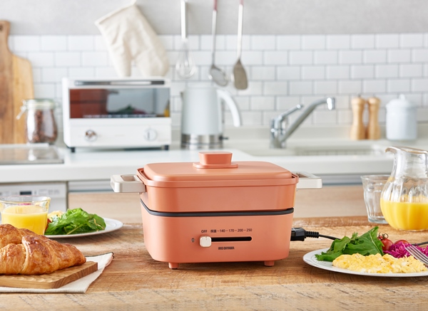 グリル鍋 3枚プレート オレンジ