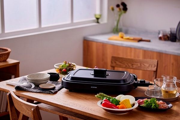 網焼き風ホットプレート 2枚プレート ブラック