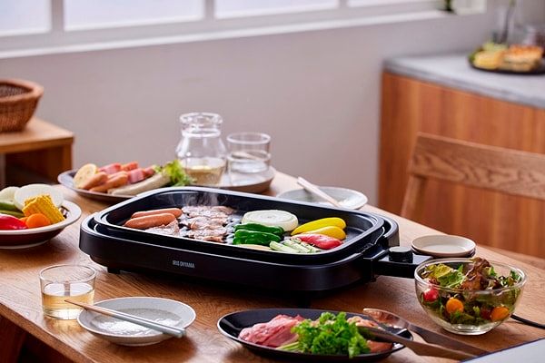 網焼き風ホットプレート 2枚プレート ブラック