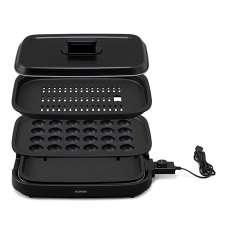 網焼き風ホットプレート 3枚プレート ブラック