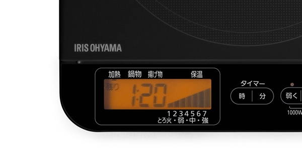 IHコンロ 1400W 液晶付き ブラック