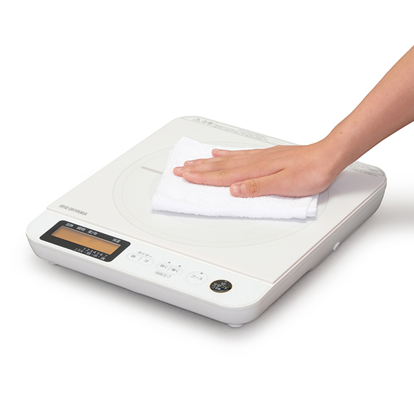 IHコンロ 1400W 液晶付き ホワイト