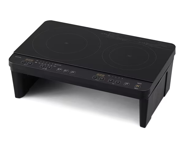 2口IHコンロ 脚付き ブラック