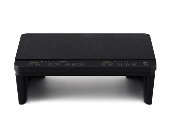 2口IHコンロ 脚付き ブラック