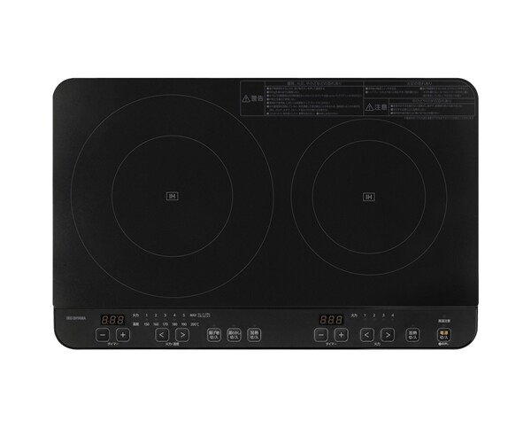 2口IHコンロ 脚付き ブラック