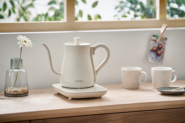 電気ケトル 温度調節付 ホワイト