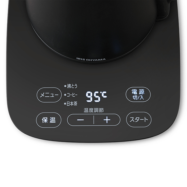 デザインケトル 温度調節付 ブラック
