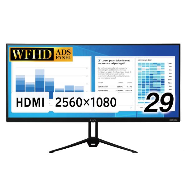 ウルトラワイドモニター 29型/2560×1080/HDMI、DisplayPort/ブラック/スピーカー：なし