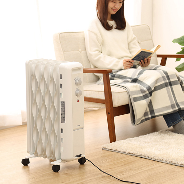 ウェーブ型オイルヒーター メカ式 ホワイト