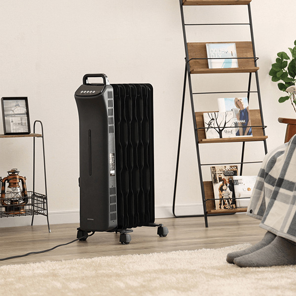 ウェーブ型オイルヒーター マイコン式 24h入切タイマー付 ブラック