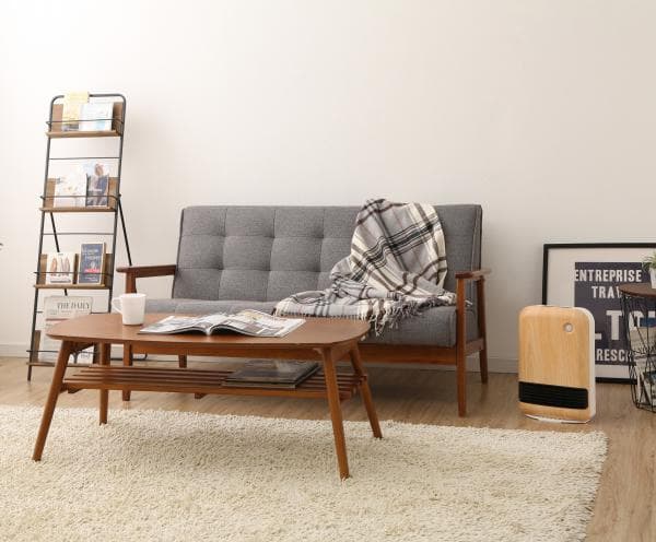 人感センサー付き大風量セラミックファンヒーター 薄木目