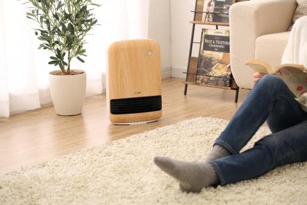 人感センサー付き大風量セラミックファンヒーター 薄木目