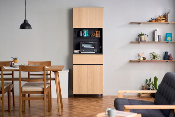 キッチンキャビネット ナチュラル/ブラック