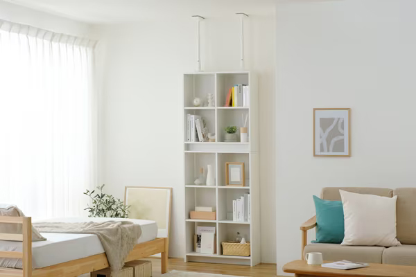 家具転倒防止伸縮棒 Mサイズ ホワイト