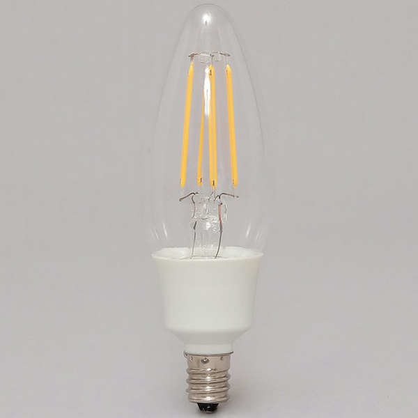 LEDフィラメント電球 E12タイプ 40形相当 電球色 非調光 クリアタイプ
