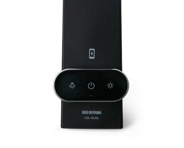 LEDデスクライト Qi充電シリーズ 縦置きタイプ 調光・調色 ブラック