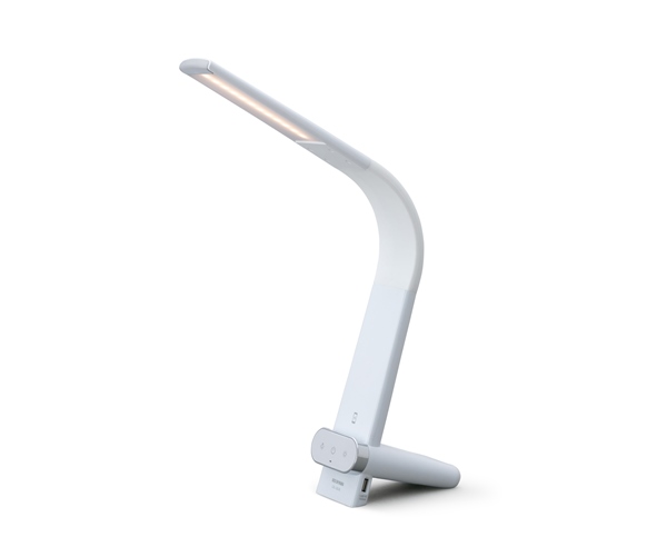 LEDデスクライト Qi充電シリーズ 縦置きタイプ 調光・調色 ホワイト