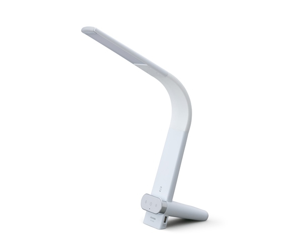 LEDデスクライト Qi充電シリーズ 縦置きタイプ 調光・調色 ホワイト