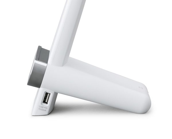 LEDデスクライト Qi充電シリーズ 縦置きタイプ 調光・調色 ホワイト