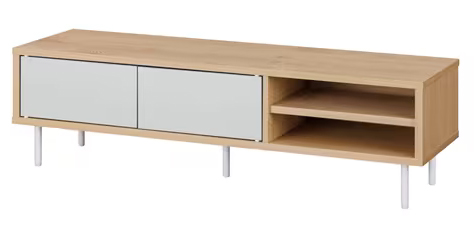 収納付きAVボード ナチュラル/グレー