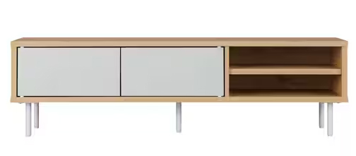 収納付きAVボード ナチュラル/グレー