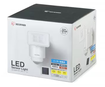 ソーラー式LED防犯センサーライト パールホワイト