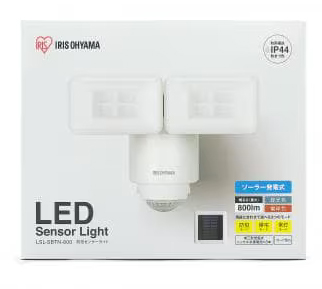 ソーラー式LED防犯センサーライト パールホワイト