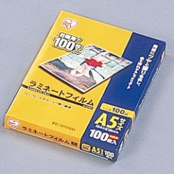 ラミネートフィルム 100ミクロン(A5サイズ)/1箱100枚入