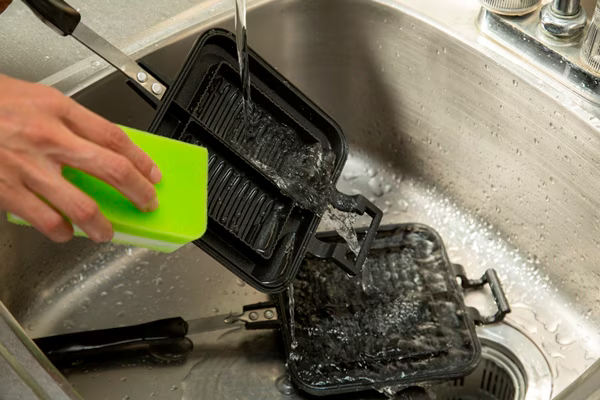 具だくさんホットサンドメーカーダブル IHガス火両用 ブラック