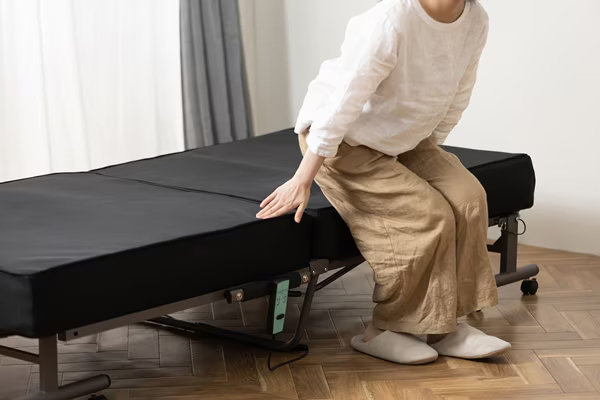折りたたみ電動リクライニングベッド ブラック