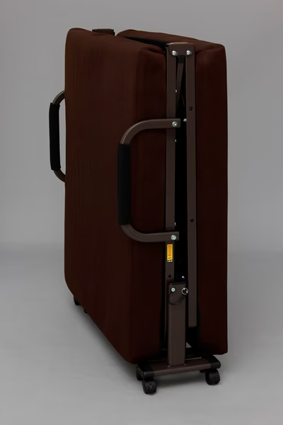 折りたたみ電動リクライニングベッド セミシングル ブラウン